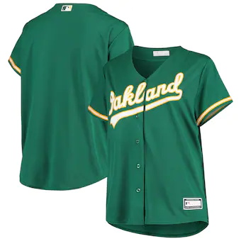 womens green oakland athletics plus size alternate replica 